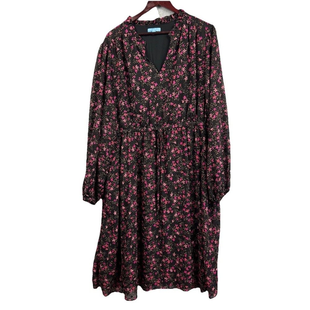 Draper James Floral Dress Size 3X Flowy Floral Feminine Pockets Midi Casual Boho